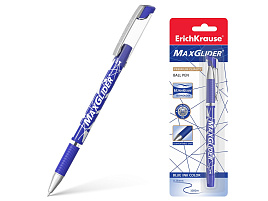 Ручка Erich Krause 45935 MaxGlider® Stick&Grip 0.7, Ultra Glide Technology, цвет чернил синий