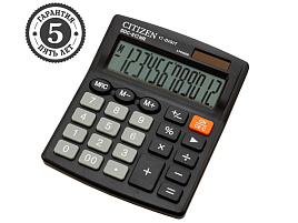 Калькулятор Eleven SDC-812NR настольный 12 разрядов, двойное питание, 127*105*21мм, черный