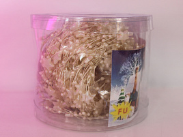 Электрогирлянда штора 200л проволока жемчуг со звездами колор 3*2м