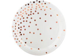 Тарелка бумажная 18см 863-205 Конфетти, белая (10шт)