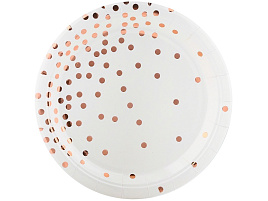 Тарелка бумажная 18см 863-205 Конфетти, белая (10шт)