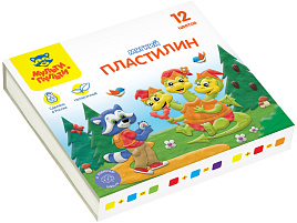 Пластилин 12цв. Енот в сказке МП_41710 120г, картон