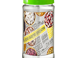 Банка для сыпучих стекло 1500мл 475-987-1 Бобы  8609