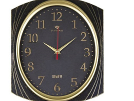 Часы настенные "21 Век" 27,5*31,5 2832-001 Классика черные с золотом прямоуг.
