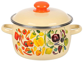 Кастрюля эмаль 3л 1MC181P Перцы индукция