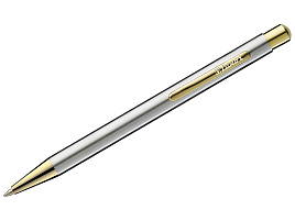 Ручка Luxor 8235 "Nova" синяя, 1,0мм, корпус хром/золото, кнопочный механизм