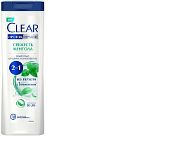 Шампунь Clear против перхоти 380мл.2в1 Ментол (Unilever)5334