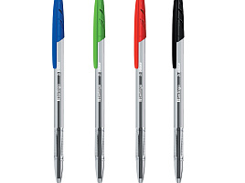 Набор ручек 4цв. CBp_10104 Berlingo "Tribase" 1мм, грип, европодвес