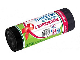Мешок для мусора Plushe 35л.15шт.рулон с зав.синие 48*59см 14мкм 19042