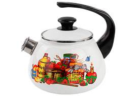 Чайник эмаль 2л 43604-102/6-у4/2239 белый со свистком