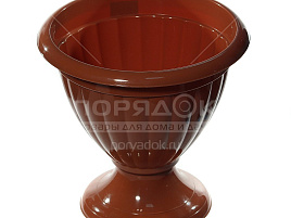 Вазон 9л Жасмин М1560 на низкой ножке коричневый