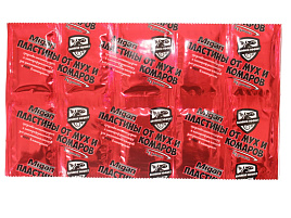 Комары пластины Миган 10шт Двойной эффект от мух и комаров красные АЯ-1780