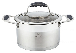 Кастрюля нержавейка 2л Millet M-8016 индукция 8528
