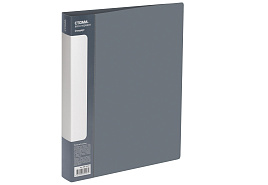 Папка 2 кольца СТАММ ММ-30597 "Стандарт" А4, 40мм, 700мкм, пластик, серая