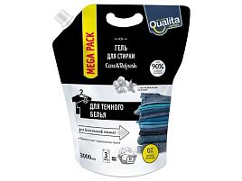 Стиральный порошок жидкий Qualita Гель 3л для черного упаковка дой-пак