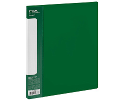 Папка с  мет. скоросшив.и вн. карм. СТАММ ММ-30647 "Стандарт" А4, 17мм, 700мкм, пластик, зеленая