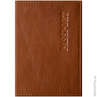 Обложка на паспорт OfficeSpace 254223 "Элегант" кожа, светло-коричневый