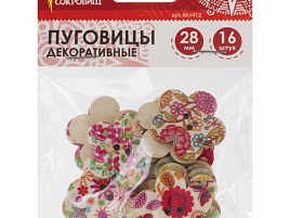 Пуговицы декор 661412 Цветы 16шт