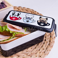 Контейнер для обеда М1233 0,5+0,5л кофе