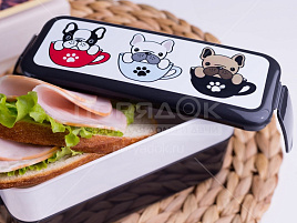 Контейнер для обеда М1233 0,5+0,5л кофе