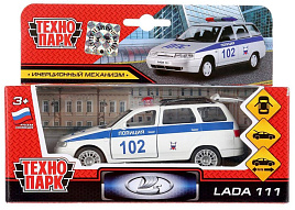 Машина металлическая SB-16-67-P(W)-WB LADA 111 ПОЛИЦИЯ, 12 см, дв., багаж., инерц., кор