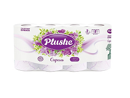 Туалетная бумага Plushe Делюкс 8шт.3-х сл.Сирень 15м
