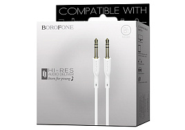 Кабель BOROFONE BL1 Audolinnk 3.5мм-3,5мм 1м белый
