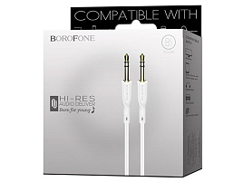 Кабель BOROFONE BL1 Audolinnk 3.5мм-3,5мм 1м белый