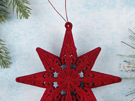 Подвеска пластик Звезда с бархатом 13,5см НУ-5123