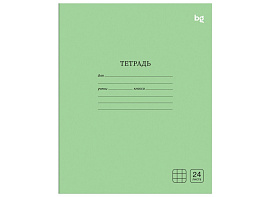 Тетрадь 24л. клетка  Т5ск24 08946 "Однотонная", зеленая