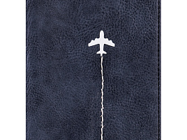 Обложка на паспорт OfficeSpace 311112 "Travel", кожзам, серый, тиснение фольгой