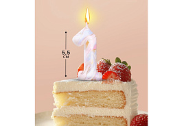 Свеча-цифра "0" Белый мрамор 6990830