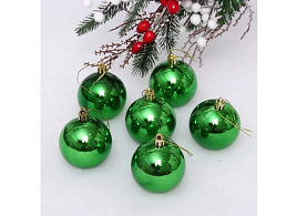 Набор шаров 6см 201-1704 глянец зеленый 6шт