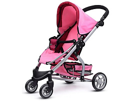 Коляска для кукол 9666 розово-бордовый