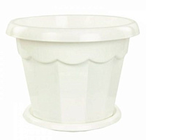 Кашпо цветочное 0,7л Гармония М1408 белое с/п