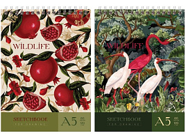 Скетчбук BG СА560гр_57137 60л. А5 на гребне "Тропики", глянцевая ламинация, 120г/м2