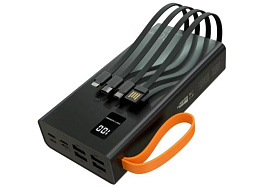 Аккумулятор внешний MORE CHOICE PB22-30 с кабелем 2USB 2.1A - 30000mAh черный