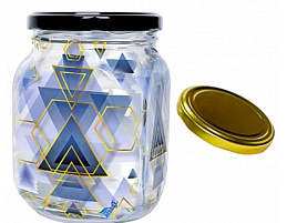 Банка для сыпучих стекло 650мл 626-612 Абстракция 8302