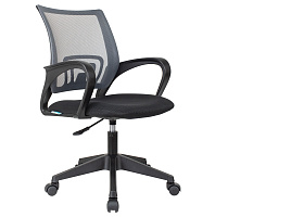 Кресло Helmi HL-M95 R "Airy", спинка сетка серая/сиденье ткань TW черная, пиастра