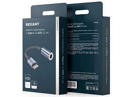 Кабель REXANT (18-7080) переходник c Type C-Type на AUX 3,5 мм