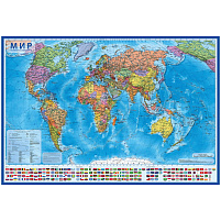 Карта Мира политическая Globen КН040 1:32млн., 1010*700мм, интерактивная, с ламинацией, европодвес