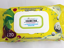 Влажные салфетки  Антибактериальные Вестар 120шт D5/4596/4534 клапан