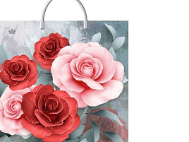 Пакет петля с пласт.ручкой 35*36 Аромат роз