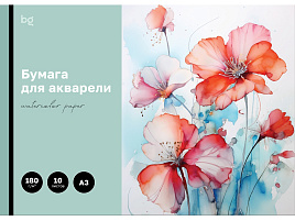 Папка для акварели А3 10л. BG БА10А3_60204 "Маки", 180г/м2