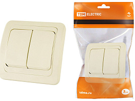 Выключатель 2 кл. СП Валдай сл.кость SQ1804-0102/1719