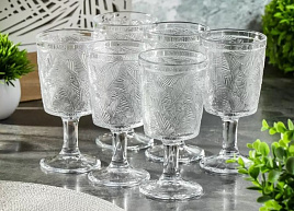 Набор бокалов для вина 6шт 462609/Y6-10181 листья 330мл