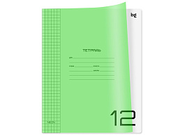 Тетрадь 12л. клетка  Т5ск12_пл 08896 "UniTone. Neon", пластиковая обложка, неон салатовый
