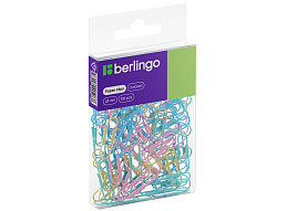 Скрепки Berlingo 28мм 100шт. DBs_28100e цветные, ПВХ упак., европодвес, ассорти пастель