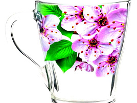 Кружка стекло 250мл 1649-д Сакура