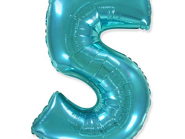 Шар надувной Цифра 5 синий "40" Ч00562 102см